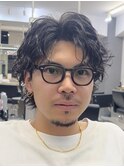 大人ルーズパーマサーフパーマアクティブショートセンターパート