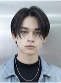 韓国マッシュ黒髪ツーブロックダウンパーマワックスなし刈り上げ