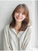イメチェン/ピンクベージュ/アンブレラカラー/前髪/人形町駅