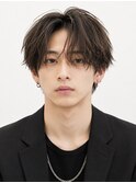 ニュアンスアップバングメンズショート色気コンマバング眉毛渋谷