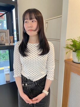 フレイムス ヘアアンドリラックス 吉川店(Frames hair&relax) 小顔に見えるレイヤーカットに地毛風カラー