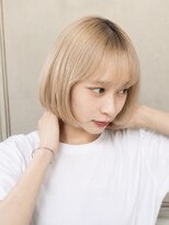 シエル 大名店(CIEL)&nbsp;ハイトーンミルクティーベージュ｜切りっぱなしボブ