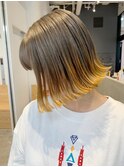 イエローグラデ_外ハネボブアッシュブラウンネオウルフ_ba278582