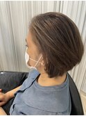  大人ボブ　白髪ぼかし　髪質改善