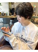 マッシュショートパーマ×オリーブアッシュ