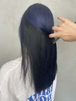 レア 渋谷(Le'a) 逆インナーカラー ブルー×ブラック