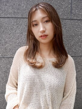 シュシュ(shushu) くびれレイヤーロング/ノンジアミンベージュ【有海一生】/バング