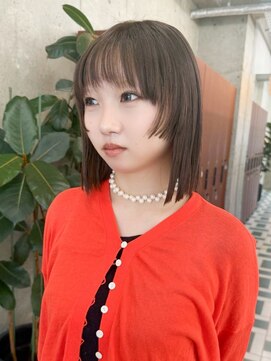 ノエ(noe) 顔まわりレイヤーボブ/グレージュ/20代30代yi-15