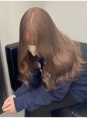 11316艶髪マロンベージュ姫カットレイヤー韓国風巻きグレージュ
