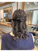 ハーフアップ　お呼ばれヘア　ヘアアレンジ