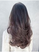 マロンベージュフェミニンロング似合わせカット_ba539611