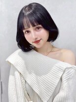 オニキス(ONYX)&nbsp;C100韓国ヘアー顔まわりレイヤーカットボブブルーブラック