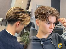 《*ブリーチ毛にもかけられるメンズパーマ◎*》ダメージを抑え、立体感のあるパーマスタイルに！