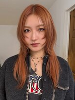 ナループロアポンテ(Nalu pu loa PONTE)&nbsp;ロングレイヤーハッシュレイヤーオレンジベージュ暖色ベージュ