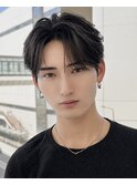フェザーパーマセンターパートツーブロックニュアンスパーマ韓国