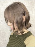 調布ダブルカラーウルフショートカットベージュアッシュカラー