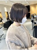 お洒落な顎上ラインミニボブ×透明感グレージュ