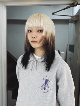 丹 エンドカラー /抜きっぱなしブリーチと毛先ブラック