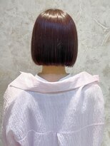 ダブルバイグリッター(W by GRITTERs) 髪質改善　ぱっつんボブ　ショートボブ　ピンクブラウン　艶髪
