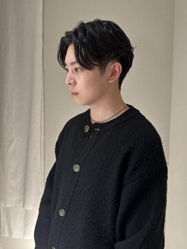 ノラギンザユー(NORA GINZA/U) センターパートニュアンスパーマダウンパーマコンマヘア黒髪