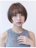 大人かわいい前髪セシルカットココアブラウンフリンジウェーブ