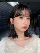 ガーデンヨコハマ(GARDEN YOKOHAMA) 切りっぱなしボブこなれミディ暗髪大人ボブ外ハネワイドバング