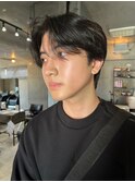 メンズカット/センターパート/レイヤーカット
