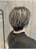 ブリーチ抜きっぱなしの地毛にハイライト/福岡ハイライト