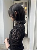 くびれボブ/レイヤーボブ/切りっぱなしボブ/オリーブグレー