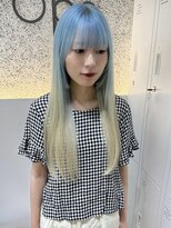オプス 大名店(Ops)&nbsp;☆1度で2色楽しむ!ペールブルー×ブロンドグラデーション