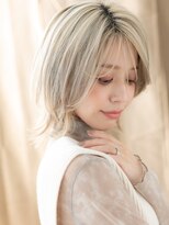 カバーヘアアンドスパ ブリス 浦和(COVER HAIR&SPA bliss) ダブルカラーホワイトグレージュくびれレイヤーウルフ10代20代X