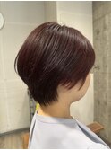 ひし形小顔レイヤーカットショートボブ☆白髪ぼかし艶カラー
