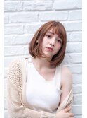 kate大宮　オレンジベージュ×内巻きボブ