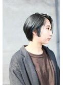 ナチュラルショート＋インナーブルー