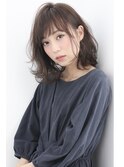 透明感グレージュ★ナチュラルモードのミディアムヘア