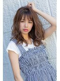 フェアリーレイヤー無造作パーマ×アッシュベージュ韓国レイヤー