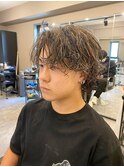 【フルコース】【波巻きパーマウルフハイライト】