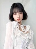 ワンホンボブダークアッシュ_外ハネボブセクションカラー_9205