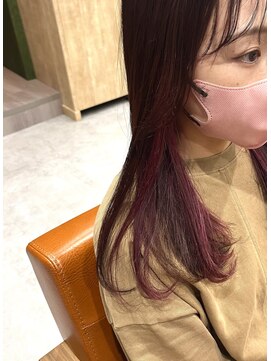 アクト 仙台 deuxieme(ACT) ピアスカラー×ボルドー