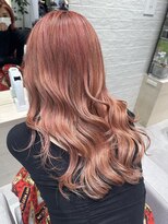 コーラルピンク　極細ハイライト　３０代４０代