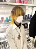 セパレートカラーインナーカラーダブルカラーウルフカット