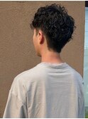 爽やかスパイラルパーマスタイル/アッシュブラック/前髪パーマ