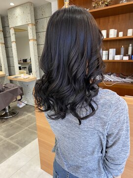 シンス(Since) 韓国風/透明感カラー/ブルーブラック/リバース巻/夏目寧々