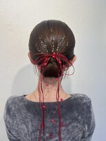 ソノ(sono)&nbsp;ラメ　着物ヘア　卒業式ヘアセット　振袖ヘア　タイトシニヨン