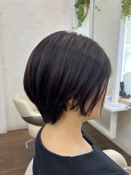 ヘアアンドビューティ ガーデン ベルモール店(HAIR AND BEAUTY GARDEN) くびれショートボブミルクティーベージュ前下がりボブ30代40代