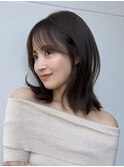 顔周りレイヤーカット/イメチェンヘアスタイル/外ハネボブ/韓国