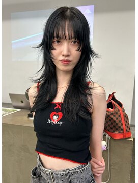 レコ 渋谷(LECO) ロングハイレイヤーウルフカット姫カット