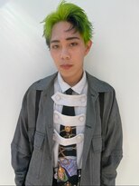 ヘアーサロンデフォーエバールークス(hairsalon de Forever Lux)&nbsp;ネオングリーン×ブルーブラックのハイトーンカラー