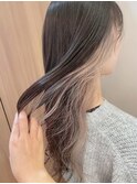 大人可愛い大人美人小顔立体カットインナーカラー透け感
