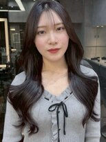 ロンドアヴァントゥス 池袋(Lond aventus)&nbsp;ダークラベンダーグレージュレイヤーカット韓国巻き顔周りカット